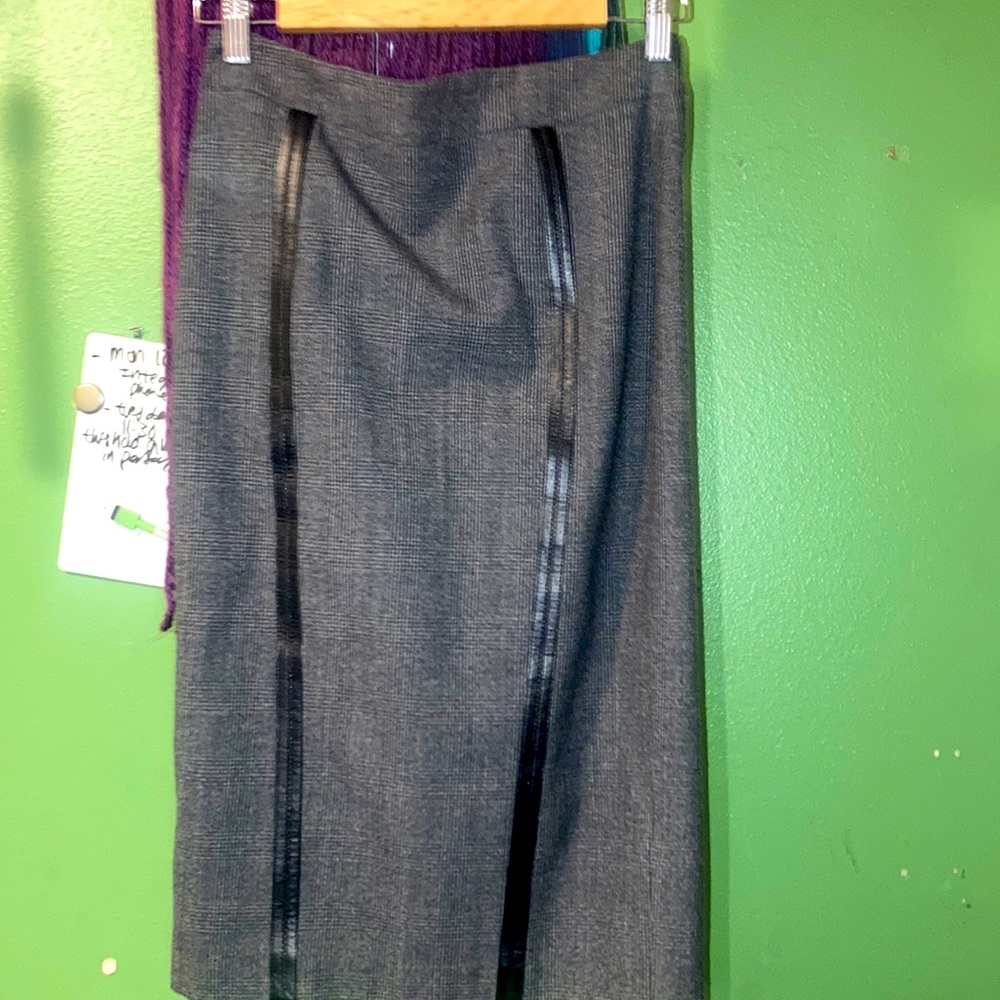 Sexy zipper detail plaid pencil skirt